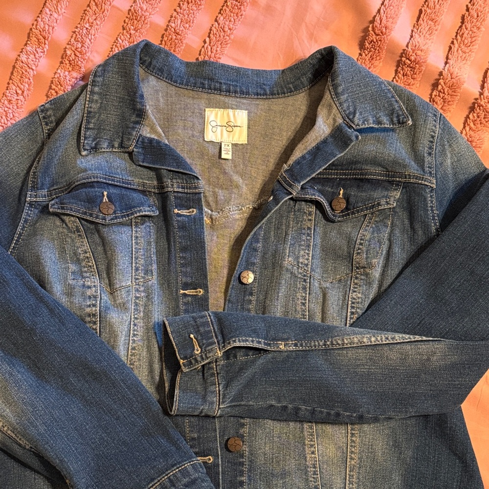 Denim Jacket with Button Details